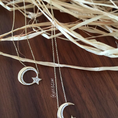 Glorria Altın Ay Yıldız Kolye Glorria Altın Ay Yıldız Kolye