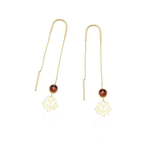 Glorria Altın Lotus Çiçeği Küpe Glorria Altın Lotus Çiçeği Küpe