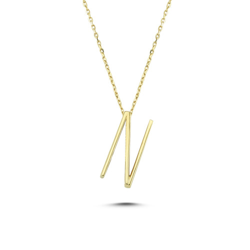 Glorria Altın 3 Boyutlu N Harf Kolye Glorria Altın 3 Boyutlu N Harf Kolye