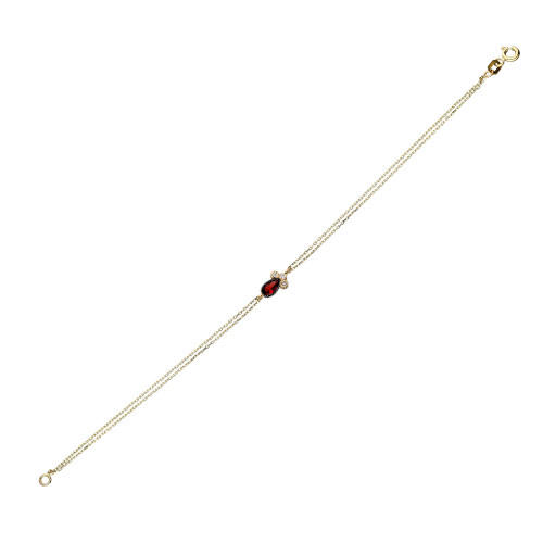 Glorria Altın  Kırmızı Taşlı Damla Bileklik Glorria Altın  Kırmızı Taşlı Damla Bileklik