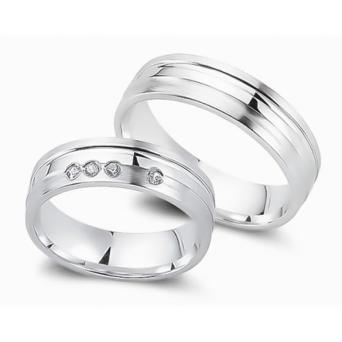 Glorria Gümüş 6 mm Çift Alyans Yüzük