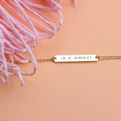 Glorria Kişiye Özel Roma Rakamı Gümüş Bileklik Glorria Kişiye Özel Roma Rakamı Gümüş Bileklik