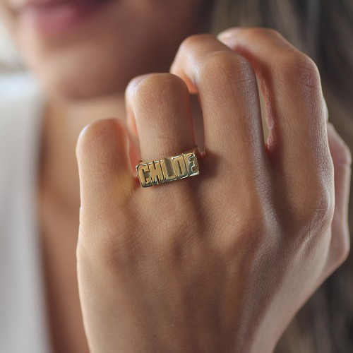 Glorria Kişiye Özel İsimli Gümüş Yüzük Glorria Kişiye Özel İsimli Gümüş Yüzük