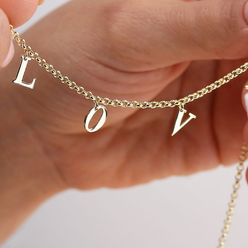 Glorria Kişiye Özel İsimli Doç Gümüş Kolye