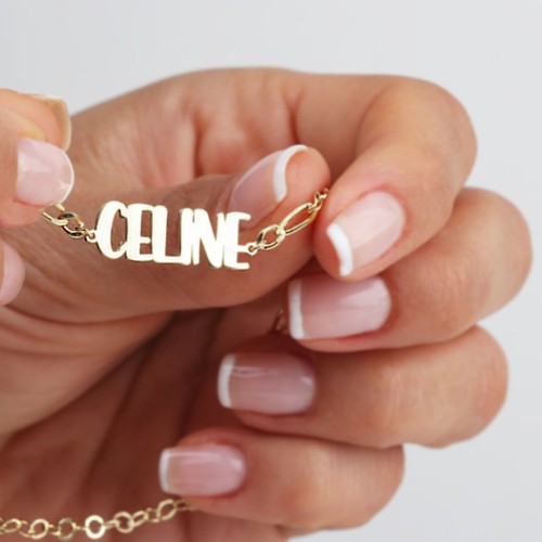 Glorria Kişiye Özel İsimli Figaro Gümüş Bileklik