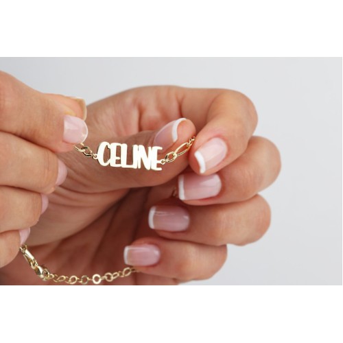 Glorria Kişiye Özel İsimli Figaro Gümüş Bileklik Glorria Kişiye Özel İsimli Figaro Gümüş Bileklik