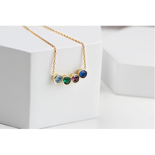 Glorria Kişiye Özel Doğum Taşı Gümüş Kolye