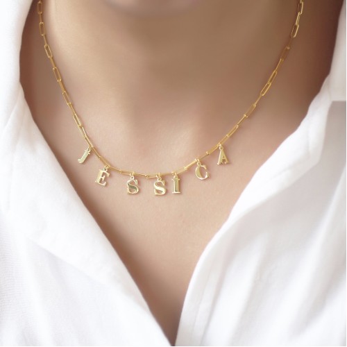 Glorria Kişiye Özel İsimli Ataç Gümüş Kolye Glorria Kişiye Özel İsimli Ataç Gümüş Kolye