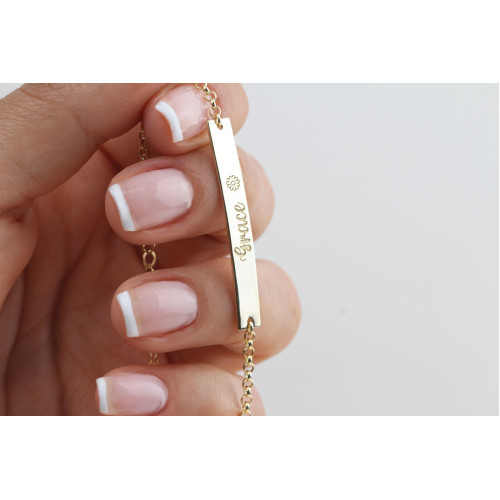 Glorria Kişiye Özel El Yazılı Bar Doç Gümüş Çocuk Bileklik Glorria Kişiye Özel El Yazılı Bar Doç Gümüş Çocuk Bileklik