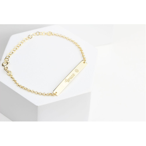 Glorria Kişiye Özel El Yazılı Bar Doç Gümüş Çocuk Bileklik Glorria Kişiye Özel El Yazılı Bar Doç Gümüş Çocuk Bileklik