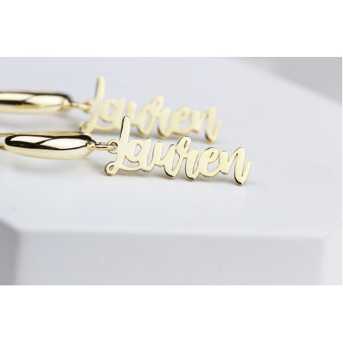 Glorria Kişiye Özel El Yazısı Gümüş Halka Küpe Glorria Kişiye Özel El Yazısı Gümüş Halka Küpe