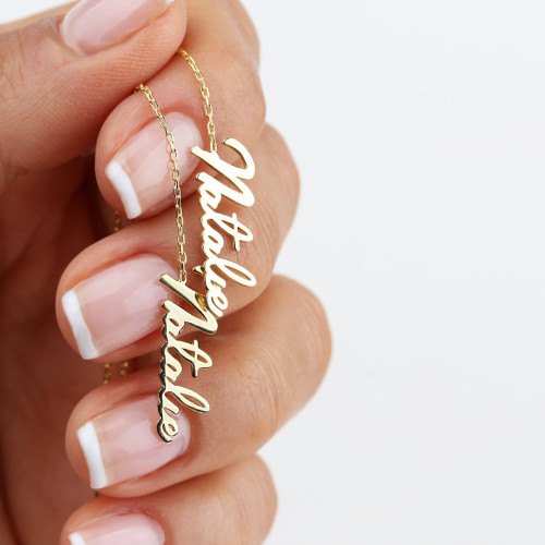 Glorria Kişiye Özel İsimli El Yazısı Gümüş Küpe