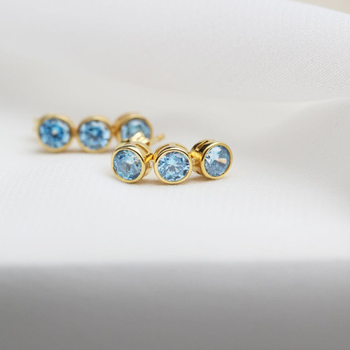 Glorria Kişiye Özel Doğum Taşlı Gümüş Küpe