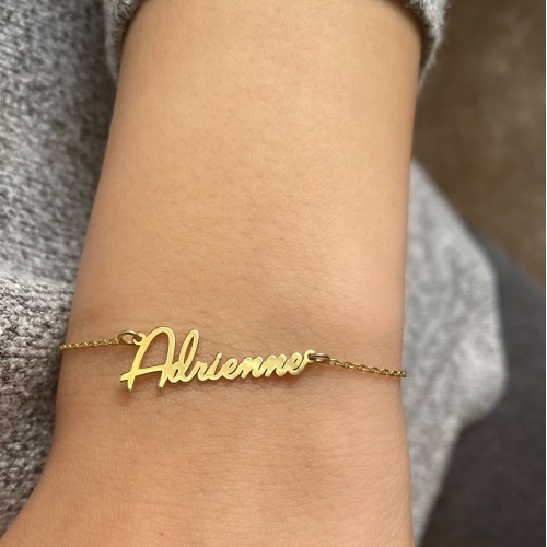 Glorria Kişiye Özel İsimli El Yazısı Gümüş Bileklik