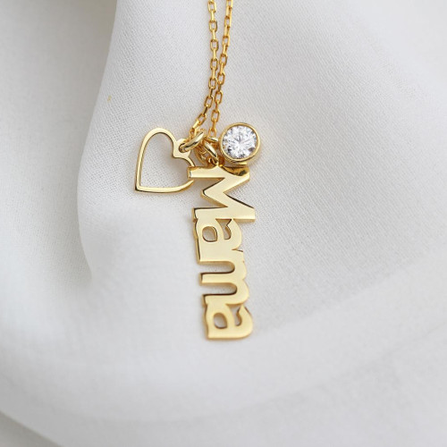 Glorria Kişiye Özel İsimli Doğum Taşlı Gümüş Kolye Glorria Kişiye Özel İsimli Doğum Taşlı Gümüş Kolye