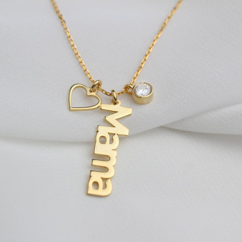 Glorria Kişiye Özel İsimli Doğum Taşlı Gümüş Kolye Glorria Kişiye Özel İsimli Doğum Taşlı Gümüş Kolye