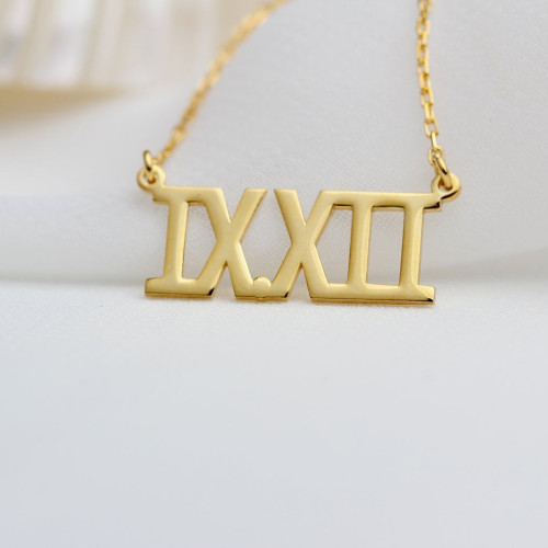 Glorria Kişiye Özel Roma Rakamı Gümüş Kolye