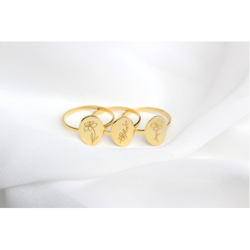 Glorria Kişiye Özel Doğum Çiçeği Gümüş Yüzük Glorria Kişiye Özel Doğum Çiçeği Gümüş Yüzük