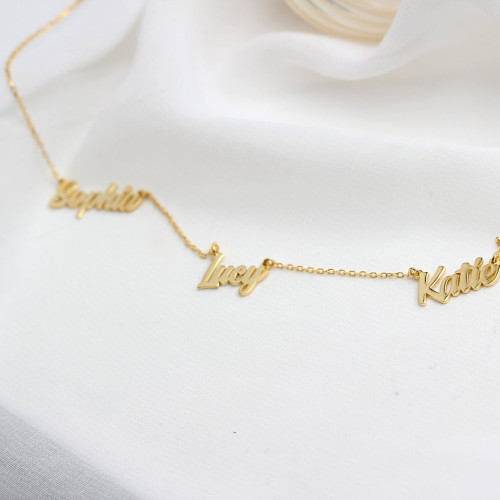 Glorria Kişiye Özel 3 İsimli Gümüş Kolye