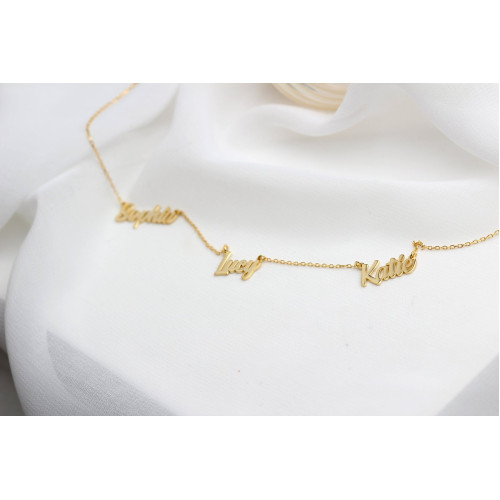 Glorria Kişiye Özel 3 İsimli Gümüş Kolye Glorria Kişiye Özel 3 İsimli Gümüş Kolye