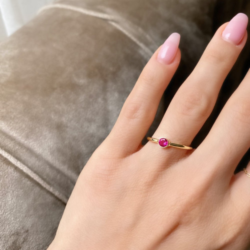 Glorria Kişiye Özel Doğum Taşı Gümüş Yüzük