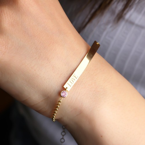 Glorria Kişiye Özel İsimli Doğum Taşlı Doç Gümüş Bileklik Glorria Kişiye Özel İsimli Doğum Taşlı Doç Gümüş Bileklik