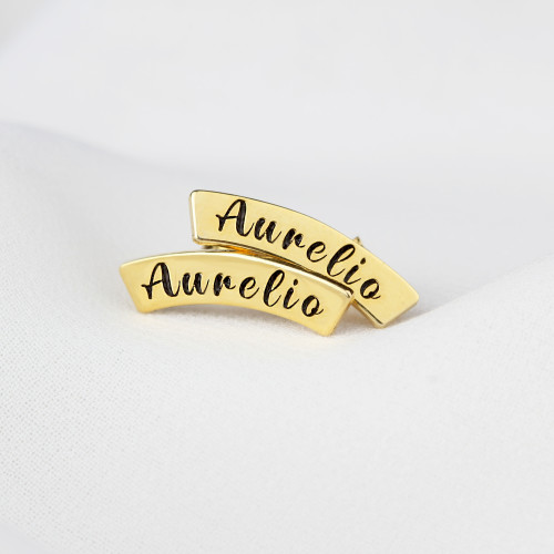 Glorria Kişiye Özel İsimli Bar Gümüş Küpe