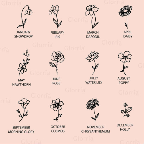 Glorria Kişiye Özel Doğum Çiçeği Gümüş Bileklik