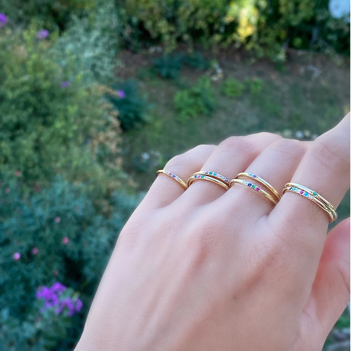 Glorria Kişiye Özel Doğum Taşlı Gümüş Yüzük