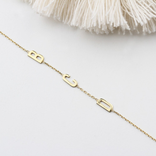 Glorria Kişiye Özel Harf Gümüş Bileklik