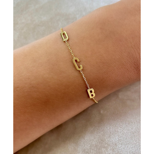 Glorria Kişiye Özel Harf Gümüş Bileklik Glorria Kişiye Özel Harf Gümüş Bileklik