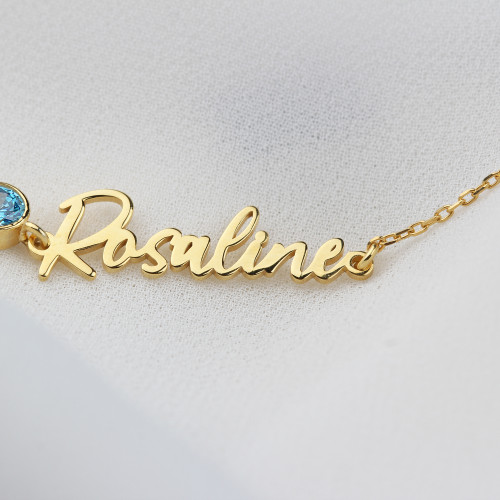 Glorria Kişiye Özel İsimli Doğum Taşlı Gümüş Bileklik Glorria Kişiye Özel İsimli Doğum Taşlı Gümüş Bileklik