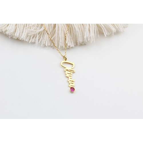 Glorria Kişiye Özel İsimli Doğum Taşlı Gümüş Kolye Glorria Kişiye Özel İsimli Doğum Taşlı Gümüş Kolye