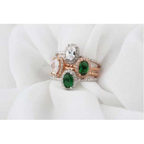 Glorria Kişiye Özel Doğum Taşlı Oval Gümüş Yüzük Glorria Kişiye Özel Doğum Taşlı Oval Gümüş Yüzük