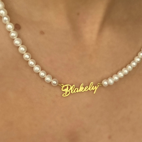 Glorria Kişiye Özel İsimli İnci Gümüş Kolye