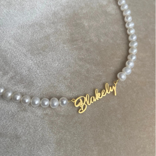 Glorria Kişiye Özel İsimli İnci Gümüş Kolye