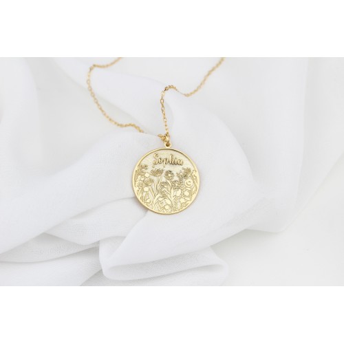 Glorria Kişiye Özel İsimli Çiçek Gümüş Kolye Glorria Kişiye Özel İsimli Çiçek Gümüş Kolye