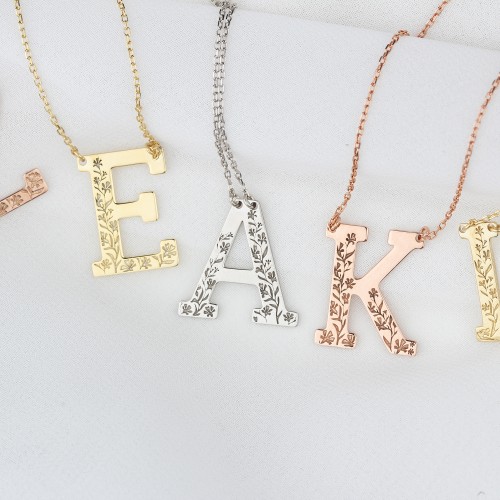 Glorria Kişiye Özel Harf Gümüş Kolye