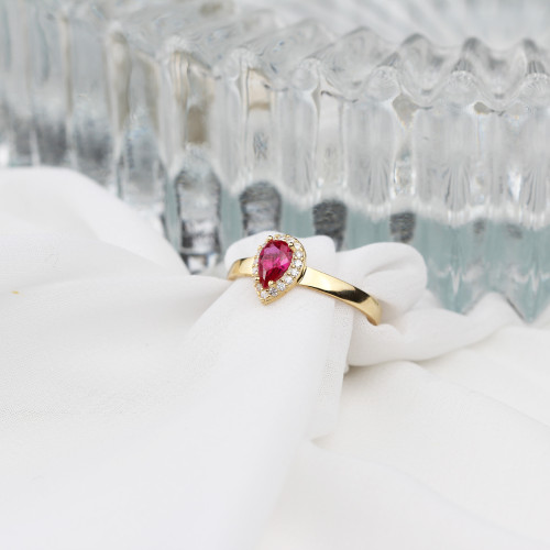 Glorria Kişiye Özel Doğum Taşlı Gümüş Damla Yüzük Glorria Kişiye Özel Doğum Taşlı Gümüş Damla Yüzük