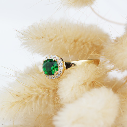 Glorria Kişiye Özel Doğum Taşlı Gümüş Yuvarlak Yüzük