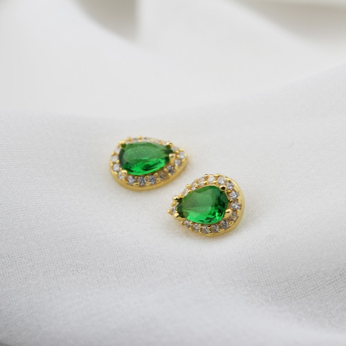 Glorria Kişiye Özel Doğum Taşlı Gümüş Damla Anturaj Küpe