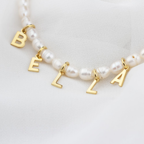 Glorria Kişiye Özel İsimli İnci Gümüş Kolye