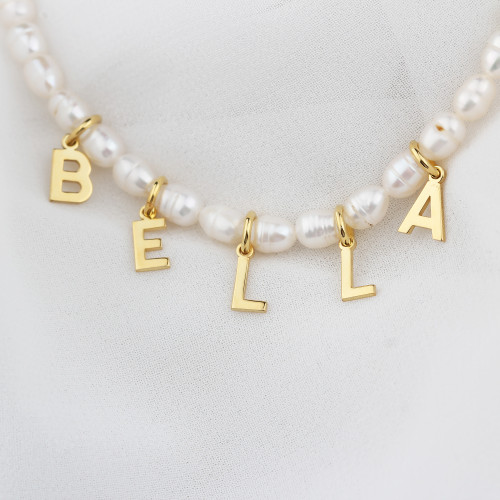 Glorria Kişiye Özel İsimli İnci Gümüş Kolye