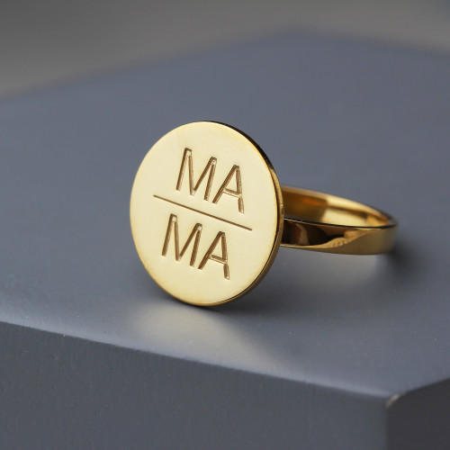 Glorria Kişiye Özel İsimli Mama Gümüş Yüzük