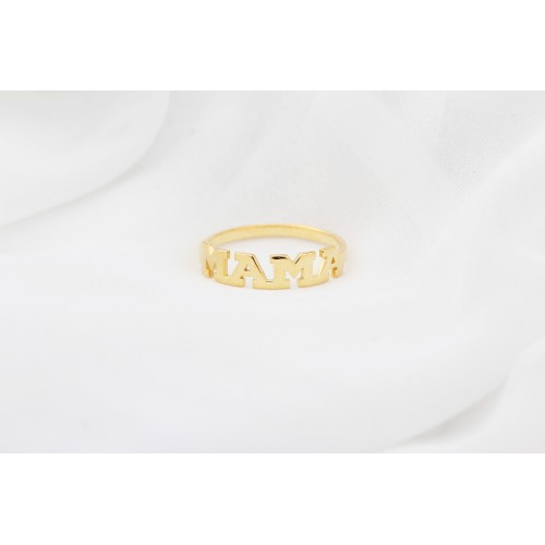 Glorria Kişiye Özel İsimli Mama Gümüş Yüzük