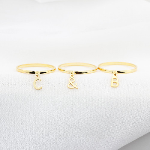 Glorria Kişiye Özel Sallantılı Harf Gümüş Yüzük