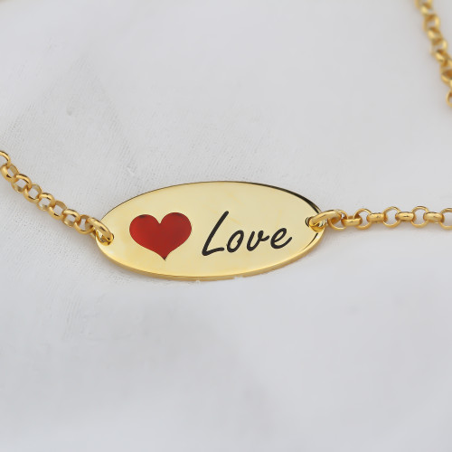 Glorria Kişiye Özel Gümüş İsimli Aşk Bileklik