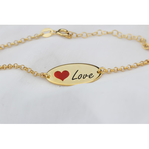 Glorria Kişiye Özel Gümüş İsimli Aşk Bileklik