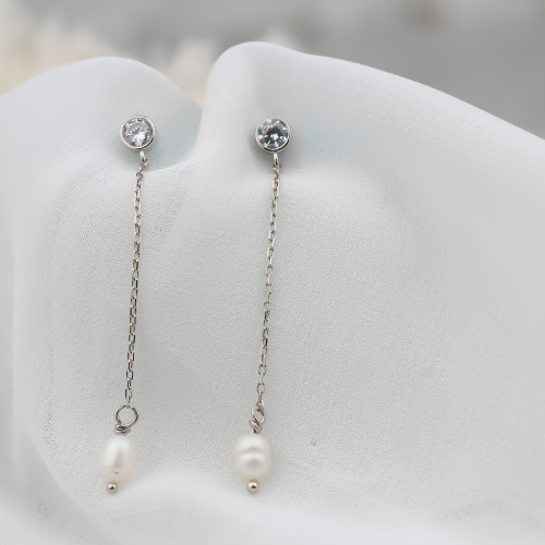 Glorria Gümüş İnci Küpe