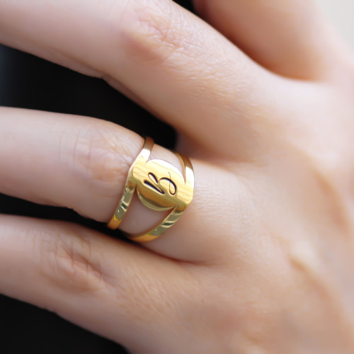 Glorria Gümüş Kişiye Özel Harfli Yüzük